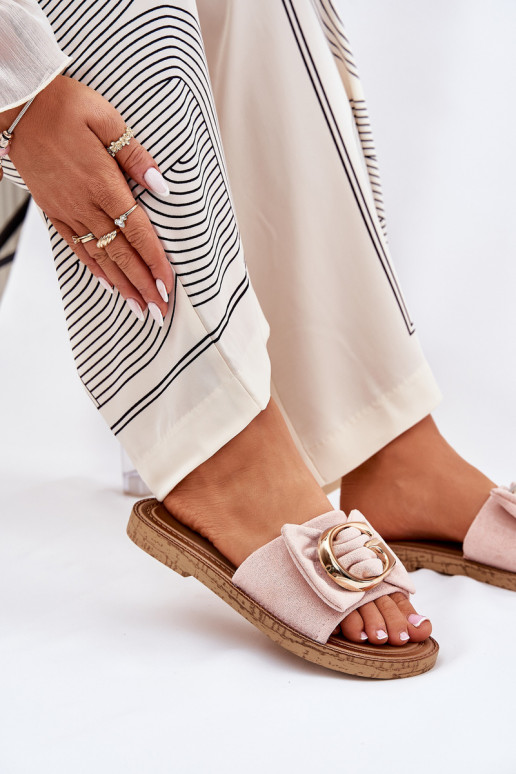 zempapēžu sieviešu čības Ar greznu Detalem Rozā krāsas Nellodra