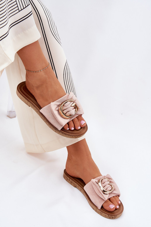 zempapēžu sieviešu čības Ar greznu Detalem Rozā krāsas Nellodra