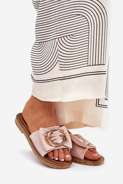 zempapēžu sieviešu čības Ar greznu Detalem Rozā krāsas Nellodra