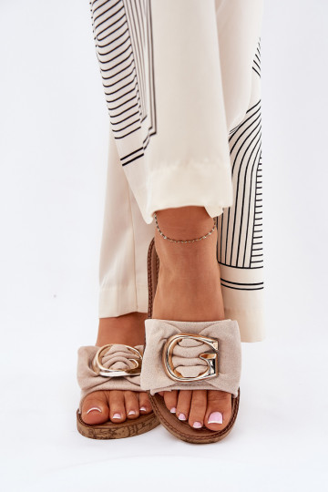 zempapēžu sieviešu čības Ar greznu Detalem smilšu krāsas Nellodra