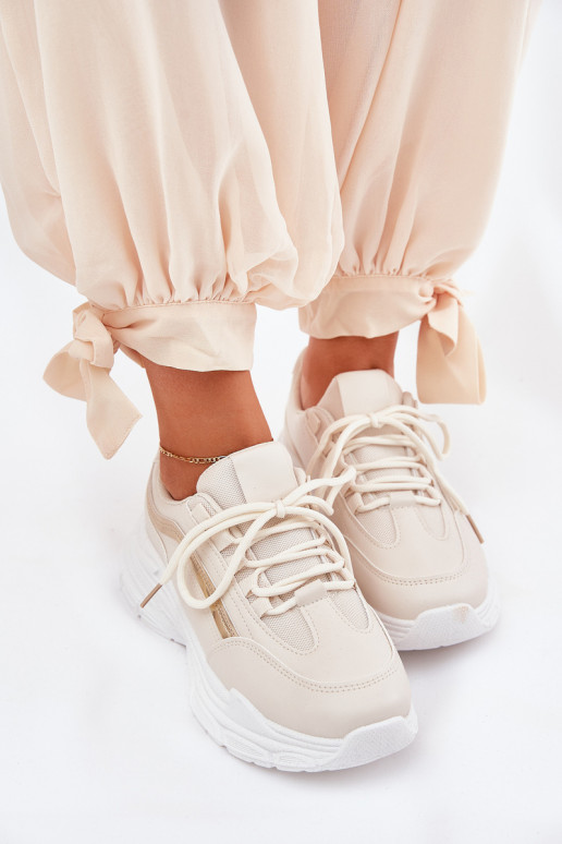 Sneakers modeļa apavi sporta apavi Sieviešu Uz biezas zoles smilšu krāsas Lerila