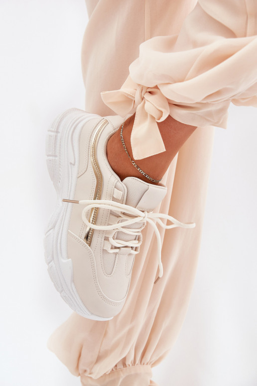 Sneakers modeļa apavi sporta apavi Sieviešu Uz biezas zoles smilšu krāsas Lerila