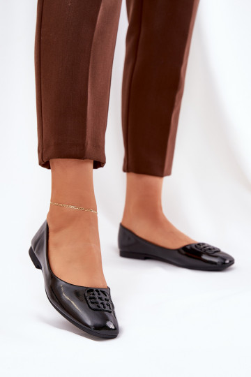 Laque Eleganta stila Balerīnas Sieviešu Ar greznu Detalem Vinceza 17377 melnas krāsas