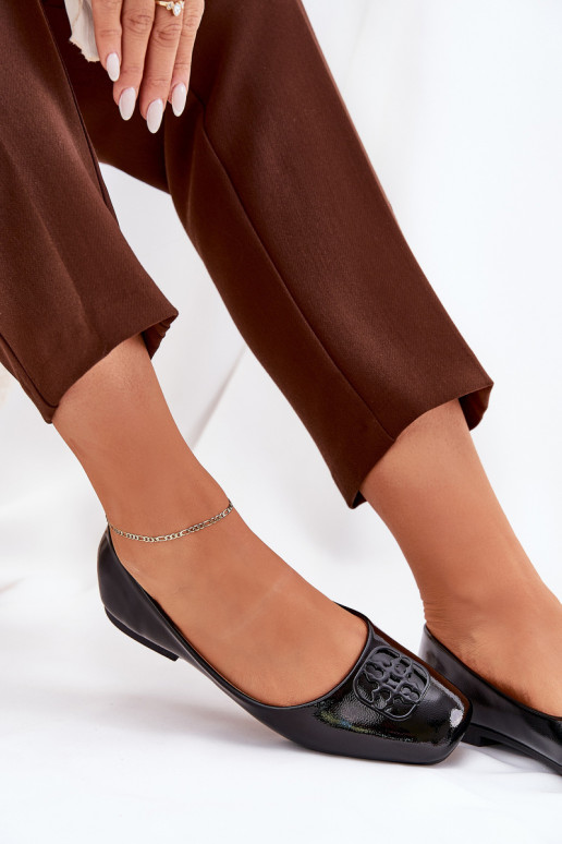 Laque Eleganta stila Balerīnas Sieviešu Ar greznu Detalem Vinceza 17377 melnas krāsas Laque Eleganta stila Balerīnas Sieviešu Ar greznu Detalem Vinceza 17377 melnas krāsas