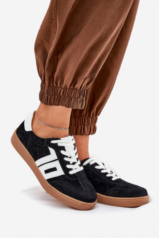 Sneakers modeļa apavi sporta apavi zamšādas Vinceza 79517 melnas krāsas