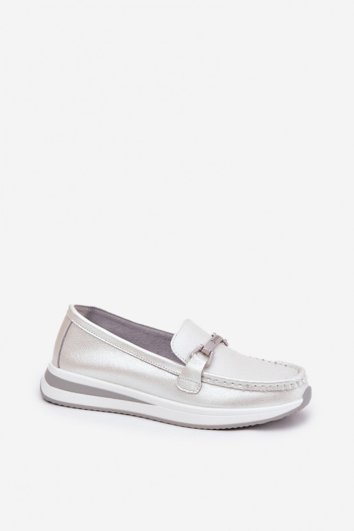 Āda sieviešu mokasīni S.Barski GR51-598 perlamutra Āda sieviešu mokasīni S.Barski GR51-598 perlamutra