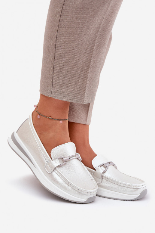 Āda sieviešu mokasīni S.Barski GR51-598 perlamutra Āda sieviešu mokasīni S.Barski GR51-598 perlamutra