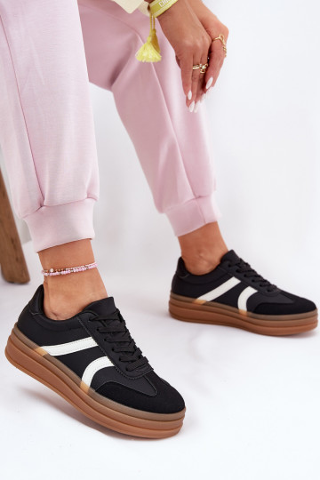Sneakers modeļa apavi Sieviešu ar platformu melnas krāsas Tolianna
