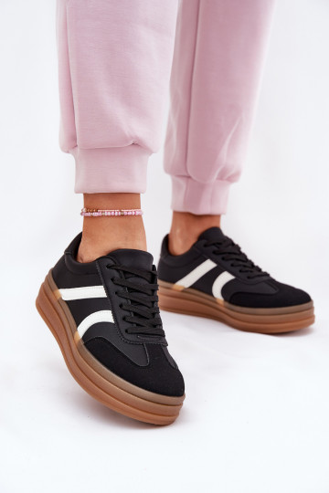 Sneakers modeļa apavi Sieviešu ar platformu melnas krāsas Tolianna 2