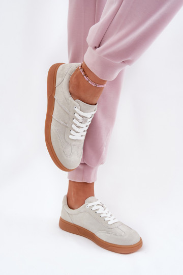 zamšādas Zems Sneakers modeļa apavi Sieviešu Pelēkas krāsas Paliana 2