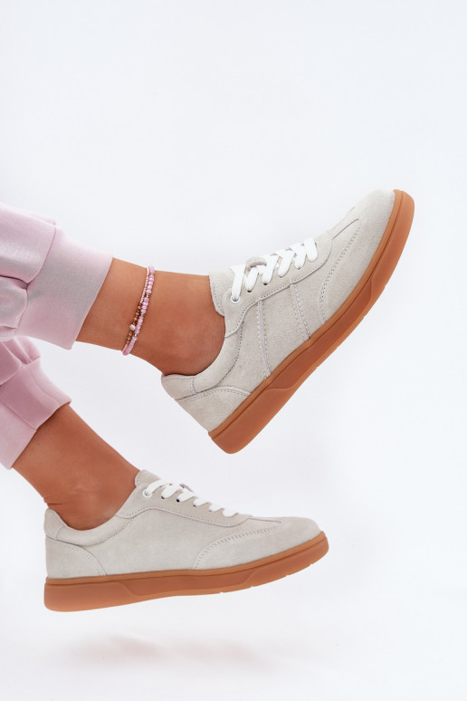 zamšādas Zems Sneakers modeļa apavi Sieviešu Pelēkas krāsas Paliana