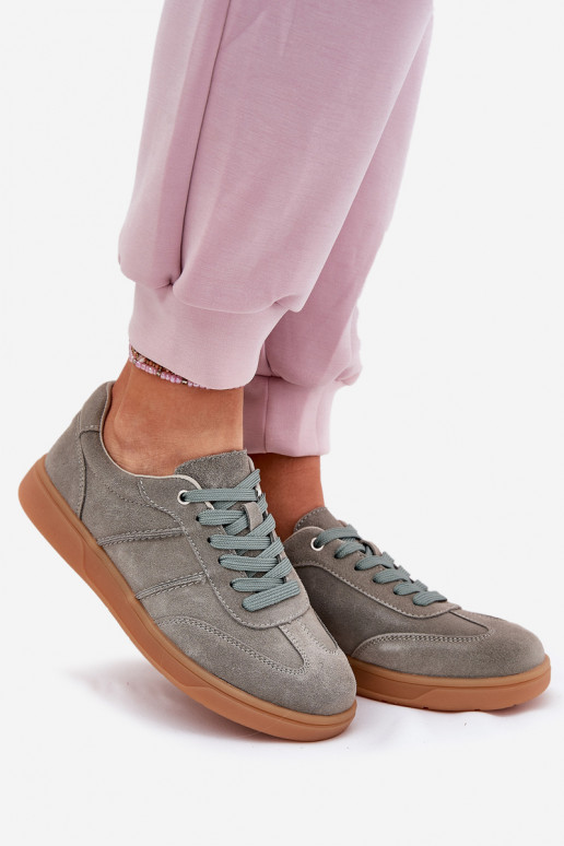 zamšādas Zems Sneakers modeļa apavi Sieviešu Zaļas krāsas Paliana