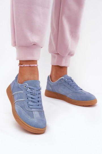 zamšādas Zems Sneakers modeļa apavi Sieviešu Zilas krāsas Paliana