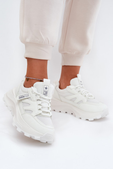 sporta apavi Sneakers modeļa apavi Sieviešu Uz biezas zoles baltas krāsas Prononice