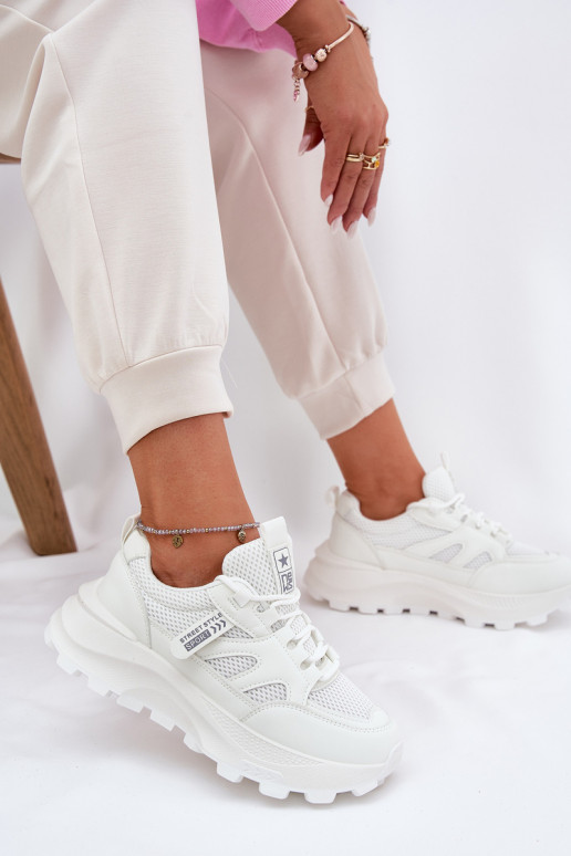 sporta apavi Sneakers modeļa apavi Sieviešu Uz biezas zoles baltas krāsas Prononice