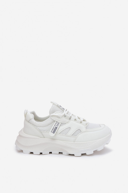 sporta apavi Sneakers modeļa apavi Sieviešu Uz biezas zoles baltas krāsas Prononice