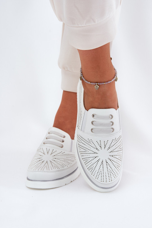 apavi Sieviešu Paslīdēt uz Ažūrs baltas krāsas Azethia