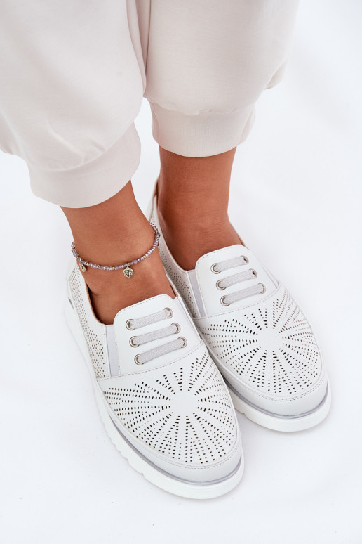 apavi Sieviešu Paslīdēt uz Ažūrs baltas krāsas Azethia