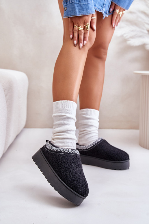 Sieviešu melni platformas sniega zābaki Sieviešu melni platformas sniega zābaki