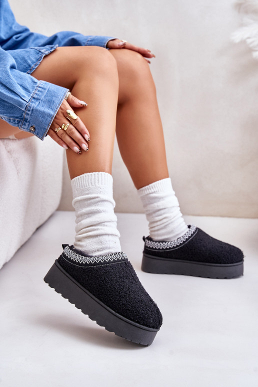 Sieviešu melni platformas sniega zābaki Sieviešu melni platformas sniega zābaki