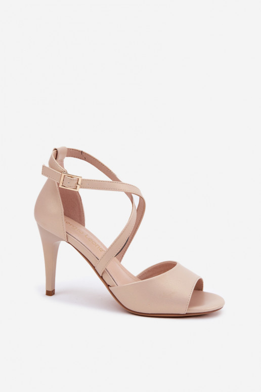 stilīgas sandales ar papēdi Zelta krāsas Loressa