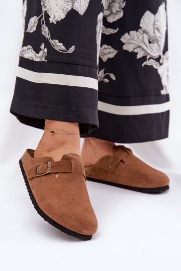 zamšādas čības Tukšas Sieviešu ar sprādzēm Big Star RR274A387 brūnas krāsas 2