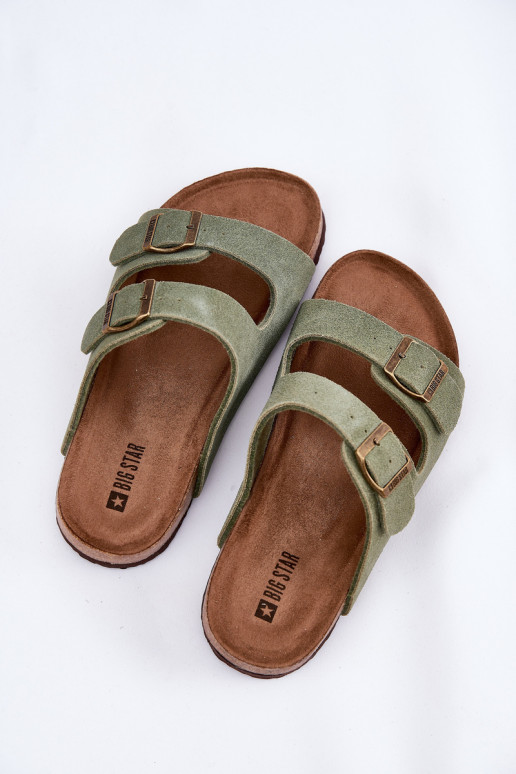 sieviešu zamšādas čības ar sprādzēm Big Star RR274A393 Zaļas krāsas sieviešu zamšādas čības ar sprādzēm Big Star RR274A393 Zaļas krāsas