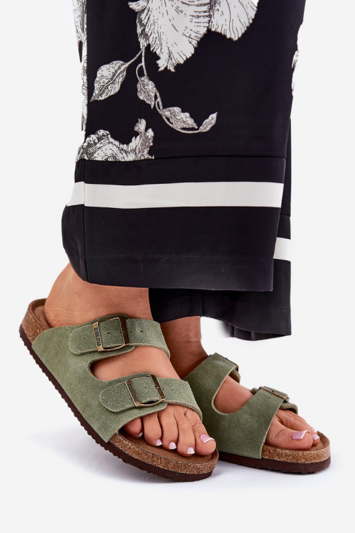 sieviešu zamšādas čības ar sprādzēm Big Star RR274A393 Zaļas krāsas sieviešu zamšādas čības ar sprādzēm Big Star RR274A393 Zaļas krāsas