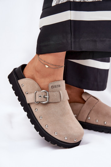 zamšādas čības Tukšas Sieviešu ar platformu Big Star RR274A376 smilšu krāsas