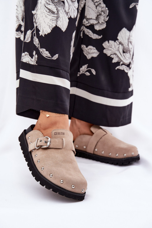 zamšādas čības Tukšas Sieviešu ar platformu Big Star RR274A376 smilšu krāsas