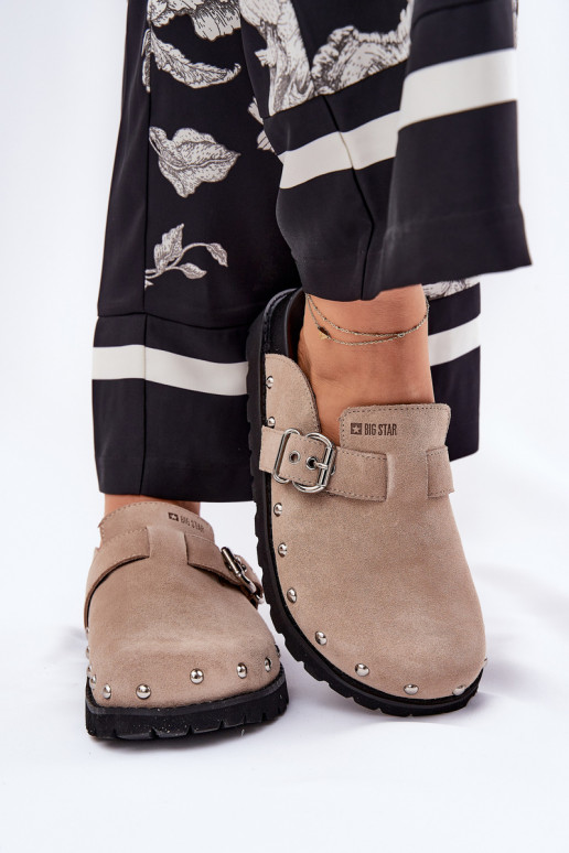 zamšādas čības Tukšas Sieviešu ar platformu Big Star RR274A376 smilšu krāsas