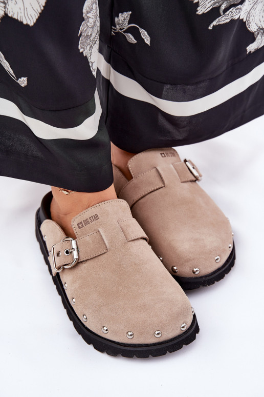 zamšādas čības Tukšas Sieviešu ar platformu Big Star RR274A376 smilšu krāsas