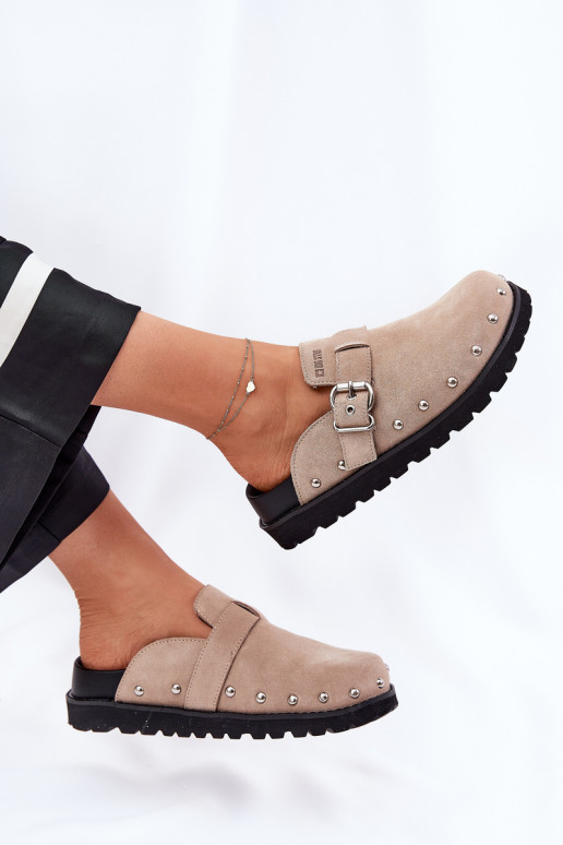 zamšādas čības Tukšas Sieviešu ar platformu Big Star RR274A376 smilšu krāsas