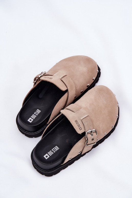 zamšādas čības Tukšas Sieviešu ar platformu Big Star RR274A376 smilšu krāsas