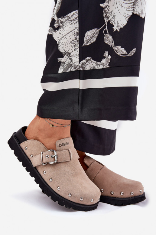 zamšādas čības Tukšas Sieviešu ar platformu Big Star RR274A376 smilšu krāsas