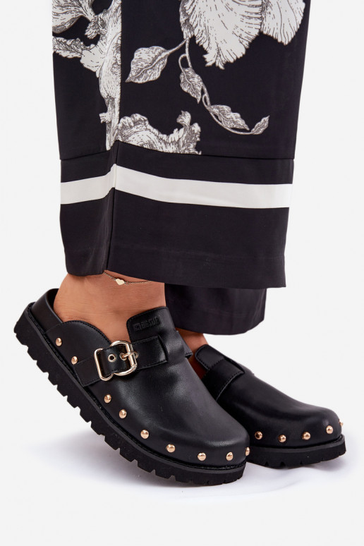 Čibas no dabīgas ādas Tukšas Sieviešu ar platformu Big Star RR274A378 melnas krāsas