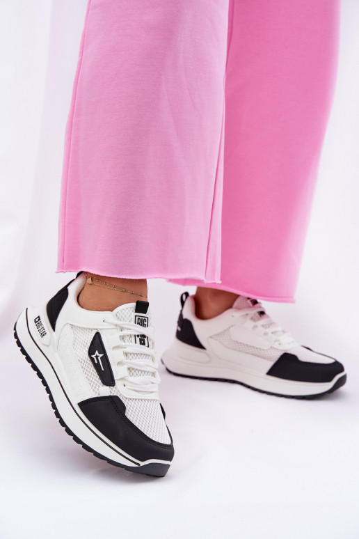 sporta apavi Sieviešu ar platformu Big Star RR274A223 HI-POLY SYSTEM Baltas-melnas krāsas