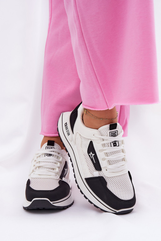 sporta apavi Sieviešu ar platformu Big Star RR274A223 HI-POLY SYSTEM Baltas-melnas krāsas