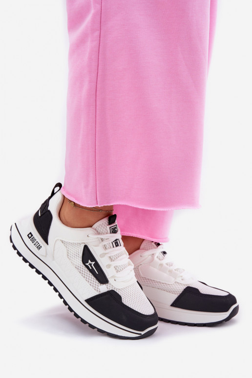 sporta apavi Sieviešu ar platformu Big Star RR274A223 HI-POLY SYSTEM Baltas-melnas krāsas