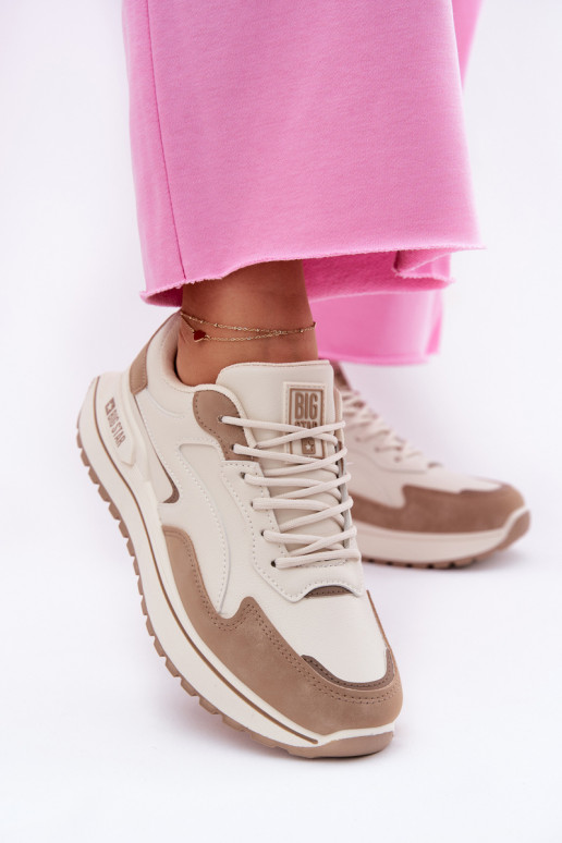 Sneakers modeļa apavi Sieviešu Big Star RR274A216 HI-POLY SYSTEM smilšu krāsas Sneakers modeļa apavi Sieviešu Big Star RR274A216 HI-POLY SYSTEM smilšu krāsas