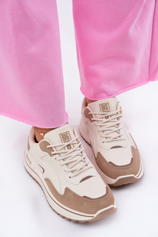 Sneakers modeļa apavi Sieviešu Big Star RR274A216 HI-POLY SYSTEM smilšu krāsas Sneakers modeļa apavi Sieviešu Big Star RR274A216 HI-POLY SYSTEM smilšu krāsas