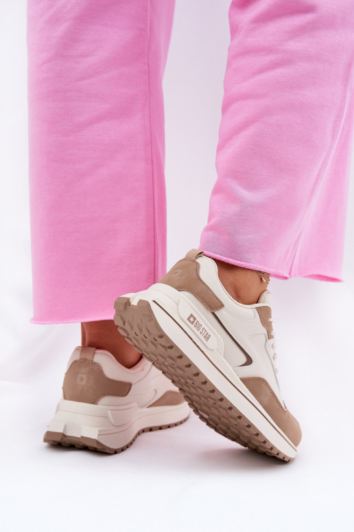 Sneakers modeļa apavi Sieviešu Big Star RR274A216 HI-POLY SYSTEM smilšu krāsas Sneakers modeļa apavi Sieviešu Big Star RR274A216 HI-POLY SYSTEM smilšu krāsas