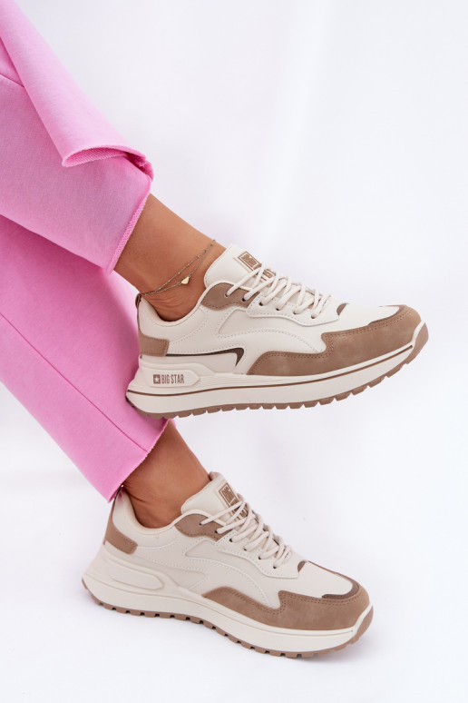Sneakers modeļa apavi Sieviešu Big Star RR274A216 HI-POLY SYSTEM smilšu krāsas Sneakers modeļa apavi Sieviešu Big Star RR274A216 HI-POLY SYSTEM smilšu krāsas