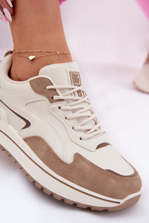 Sneakers modeļa apavi Sieviešu Big Star RR274A216 HI-POLY SYSTEM smilšu krāsas Sneakers modeļa apavi Sieviešu Big Star RR274A216 HI-POLY SYSTEM smilšu krāsas