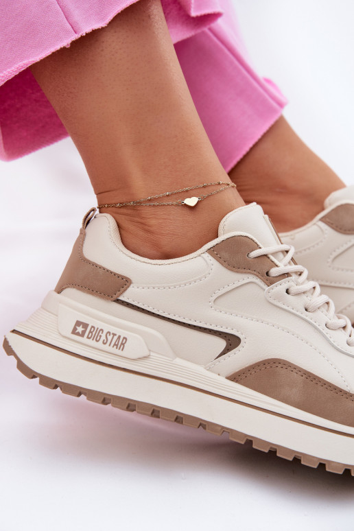 Sneakers modeļa apavi Sieviešu Big Star RR274A216 HI-POLY SYSTEM smilšu krāsas Sneakers modeļa apavi Sieviešu Big Star RR274A216 HI-POLY SYSTEM smilšu krāsas