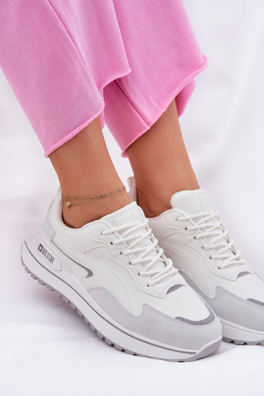 Sneakers modeļa apavi Sieviešu Big Star RR274A213 HI-POLY SYSTEM baltas krāsas