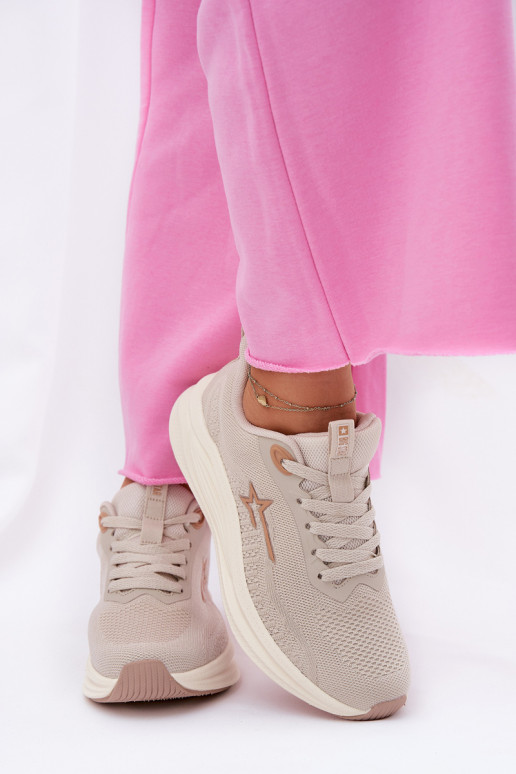 sporta apavi Sneakers modeļa apavi Sieviešu Big Star RR274A145 HI-POLY SYSTEM smilšu krāsas