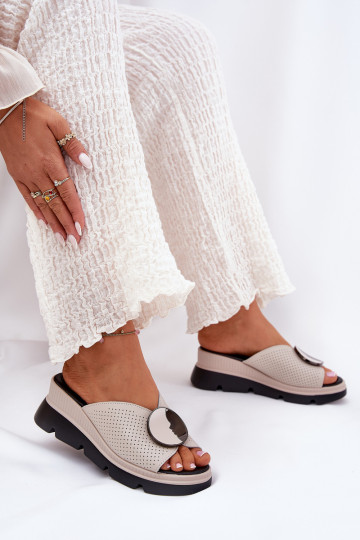 Čibas no dabīgas ādas Sieviešu ar ornamentiem S.Barski LR51-662 smilšu krāsas