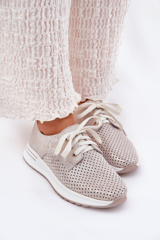 Āda Gaisma apavi Sieviešu ar platformu Artiker 56C2113 smilšu krāsas-Zelta krāsas