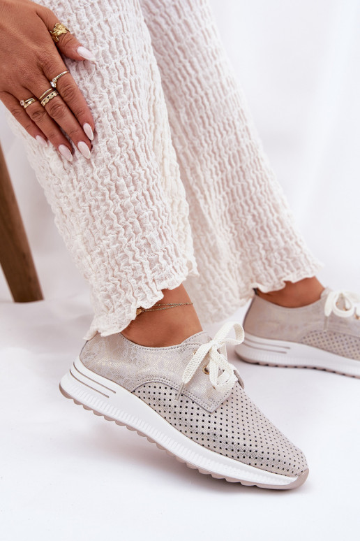 Āda Gaisma apavi Sieviešu ar platformu Artiker 56C2113 smilšu krāsas-Zelta krāsas